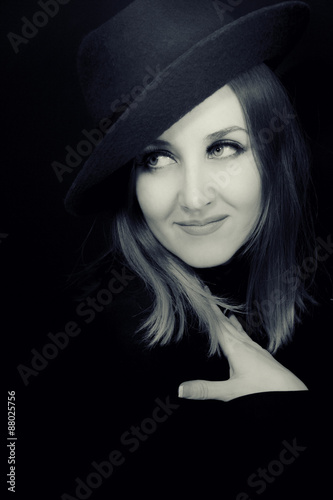 young fair-haired woman in hat