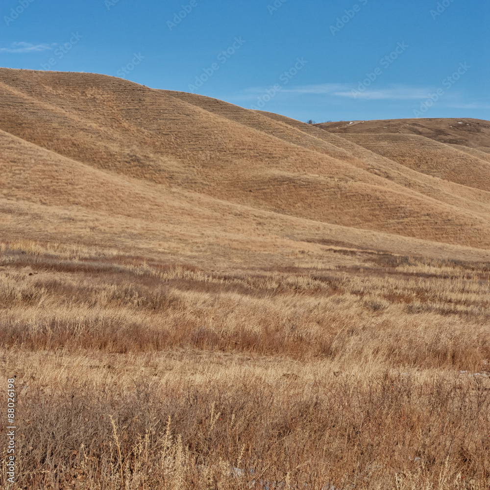 Autumn Landscape of the hills in Glenbow Ranch Park, Alberta.