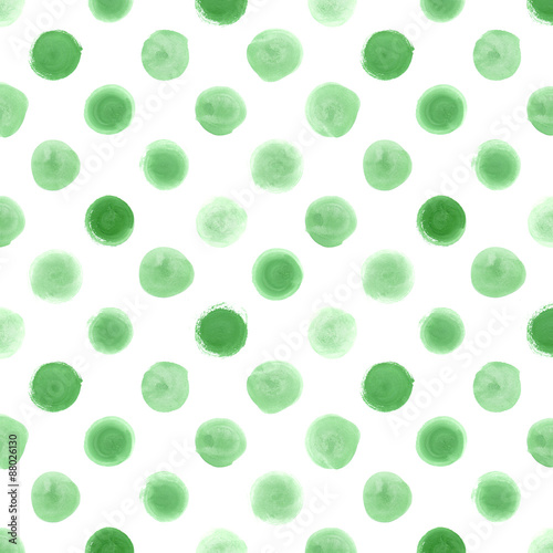 Hand painted seamless green watercolor pattern