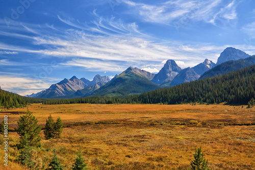 Autumn Rocky Mountain Landscape in Kananaskis Alberta. photo