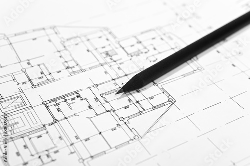plans for residential flats with pencil