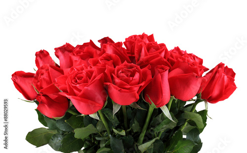 bouquet of red roses isolated on white background
