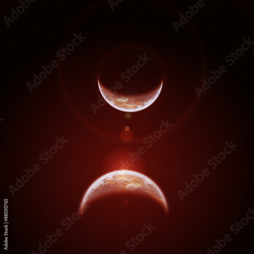 Fototapeta Naklejka Na Ścianę i Meble -   Space red sunrise