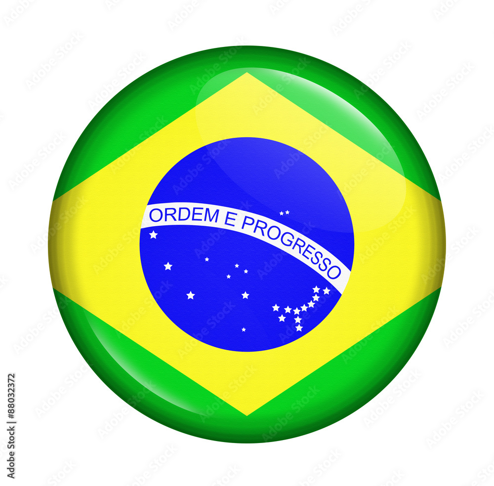 icon with  flag of Brazil
