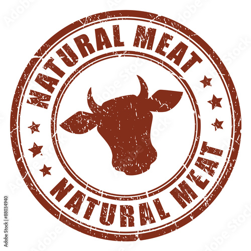 Natural beef meat stamp