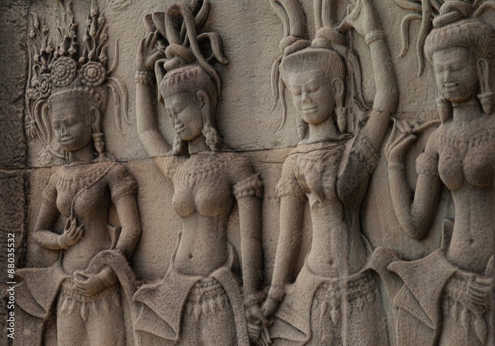 Beautiful Apsara carvings