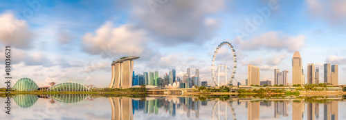 Canvas Print Singapore Skyline and view of Marina Bay