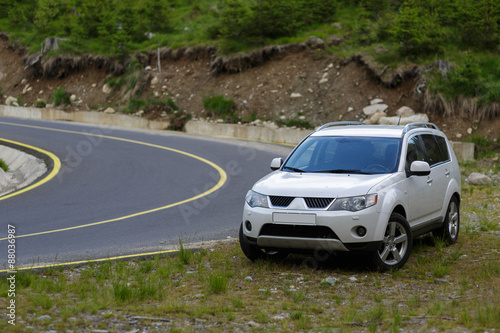 Terrain car near the road