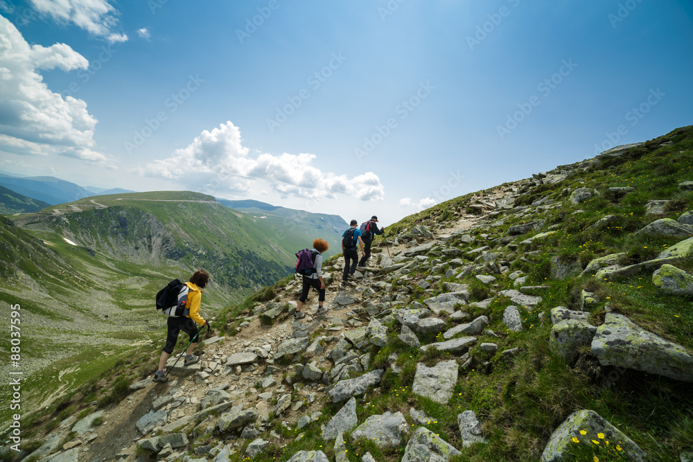 Family of hikers