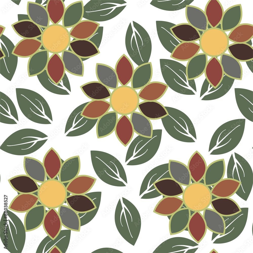 Abstract flower seamless pattern background