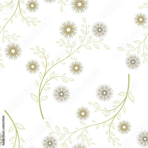 Abstract geometric flowers seamless pattern. Floral background.