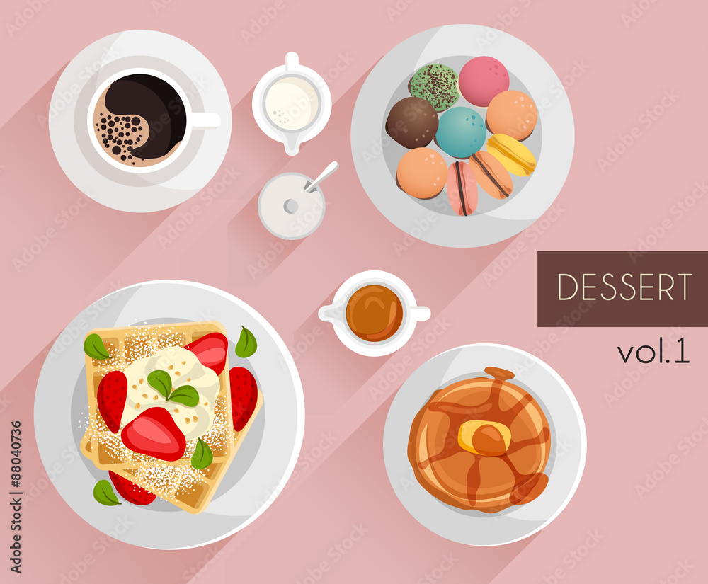 Food Illustration : Sweet and Dessert Food Illustration : Sweet and Dessert