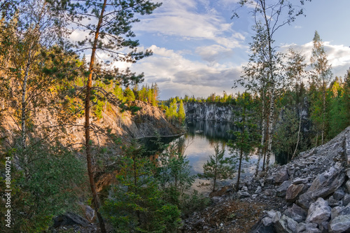 Lake in Karelia in summer