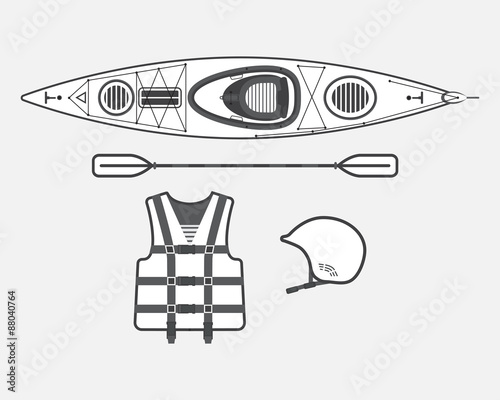 Flat rafting set black and white