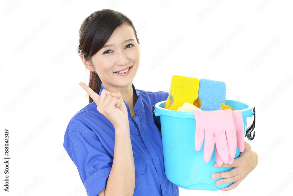 笑顔の女性作業員 笑顔の女性作業員