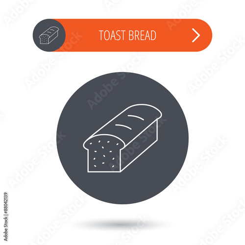 Toast icon. Sliced bread sign.