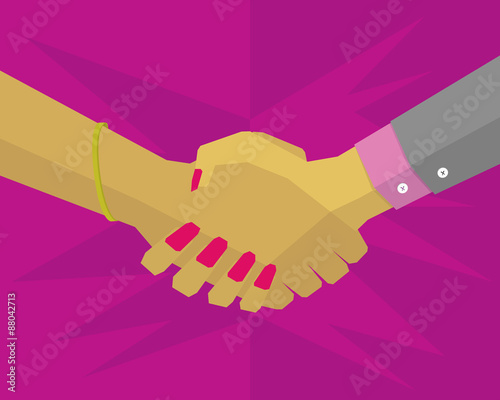Her hand to shake hands