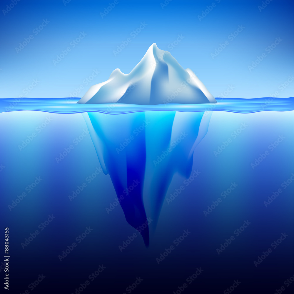 Iceberg in water vector background