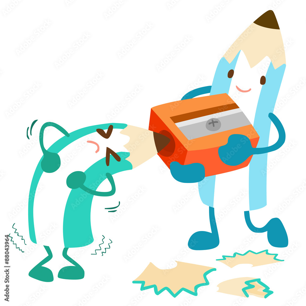 Obraz premium pencil help his friend for more effectiveness vector