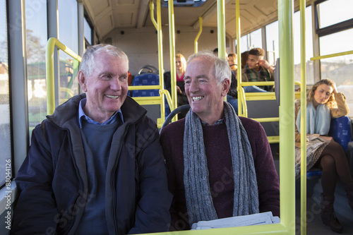 Senior men on the bus