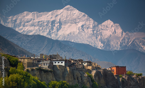 Quadro em tela Rural life in front of Incredible Himalayas