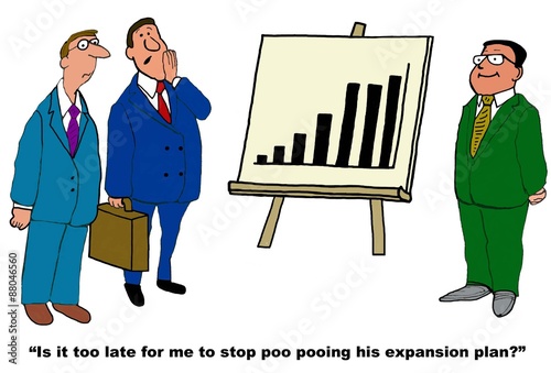 Foto Business cartoon showing man standing by chart showing increased sales