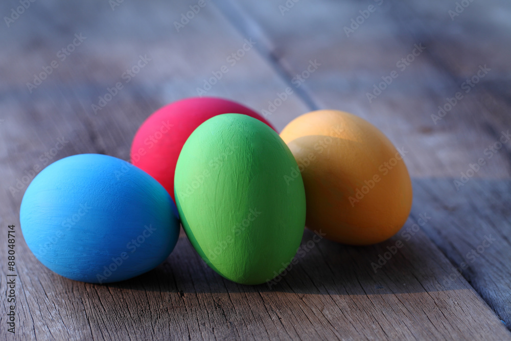 Easter eggs on wooden background Easter eggs on wooden background