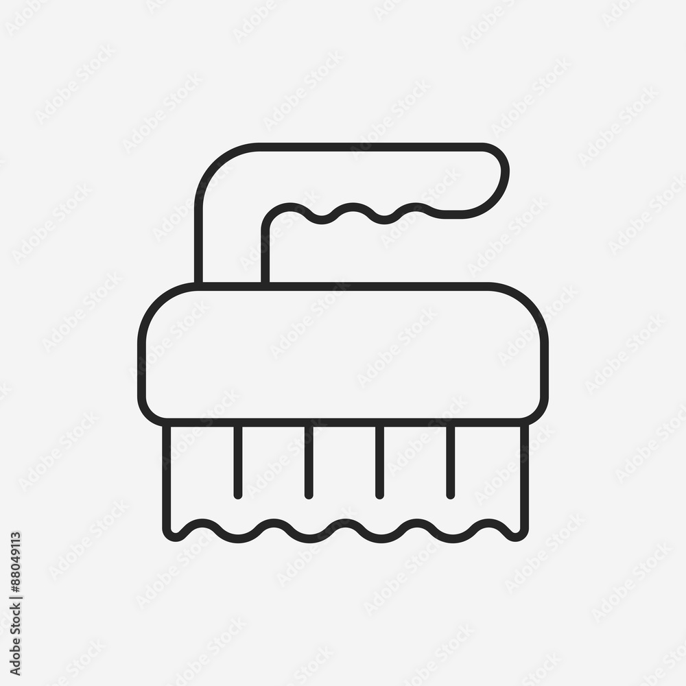Toilet plunger and brush line icon Toilet plunger and brush line icon