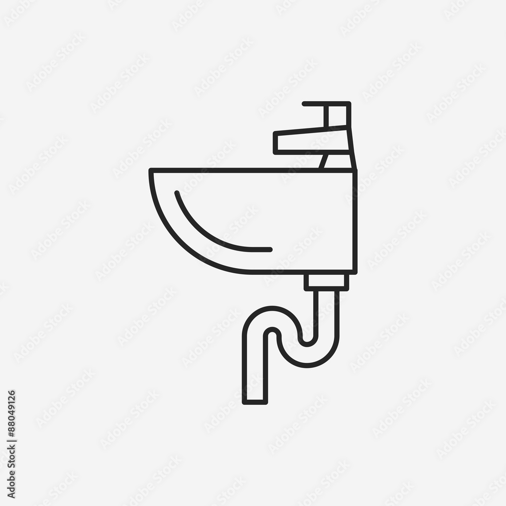 Sink line icon Sink line icon