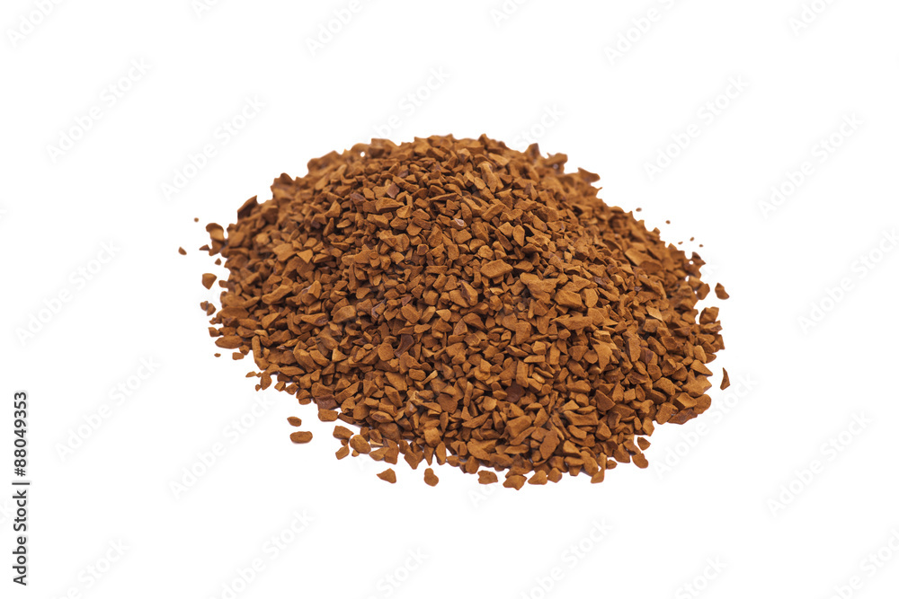 heap of ground coffee on white heap of ground coffee on white