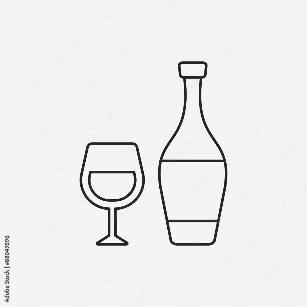 champagne line icon champagne line icon