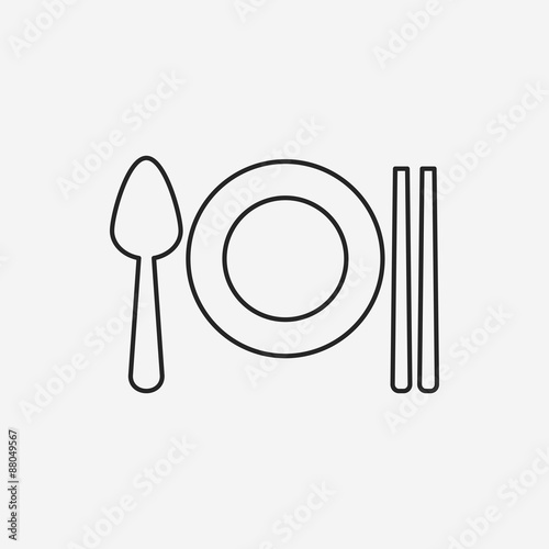 tableware line icon