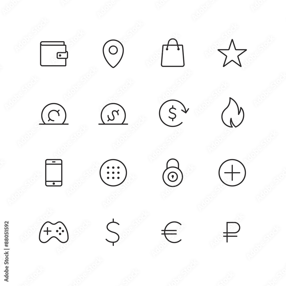 Outline ecommerce vector icons for web and mobile
