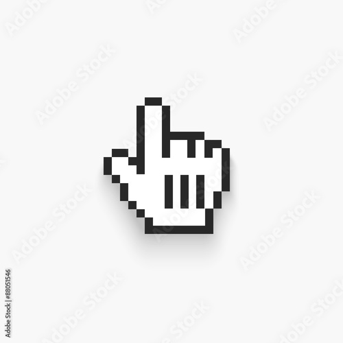 Vector Mouse hand cursor. Isolated on white