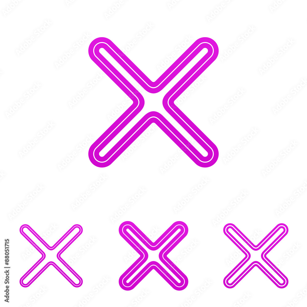 Obraz premium Magenta line close logo design set