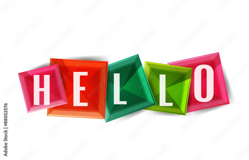 Hello word button banner or squares Hello word button banner or squares