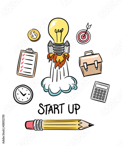 Start up idea concept vector