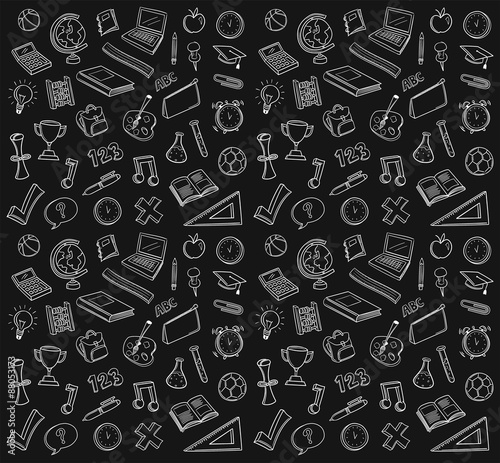 Hand drawn education icons vector