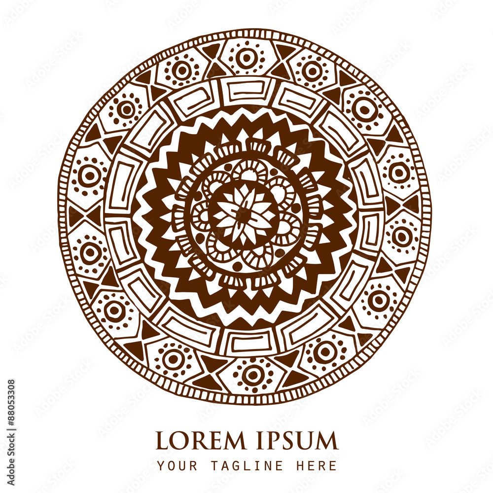 Ornamental round ethnic pattern