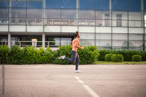 Young male jogging © bernardbodo
