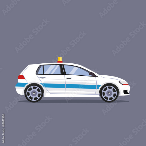 Fototapeta Naklejka Na Ścianę i Meble -  Police car vector illustration