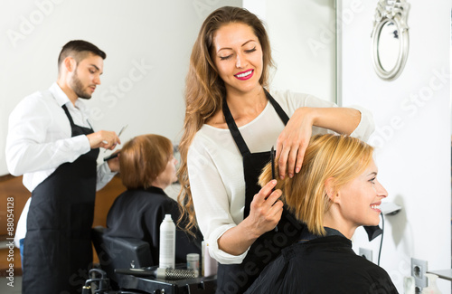 Happy client in a barbershop photo
