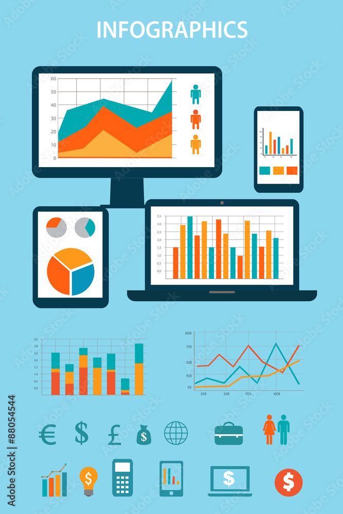 Obraz premium Financial Infographics