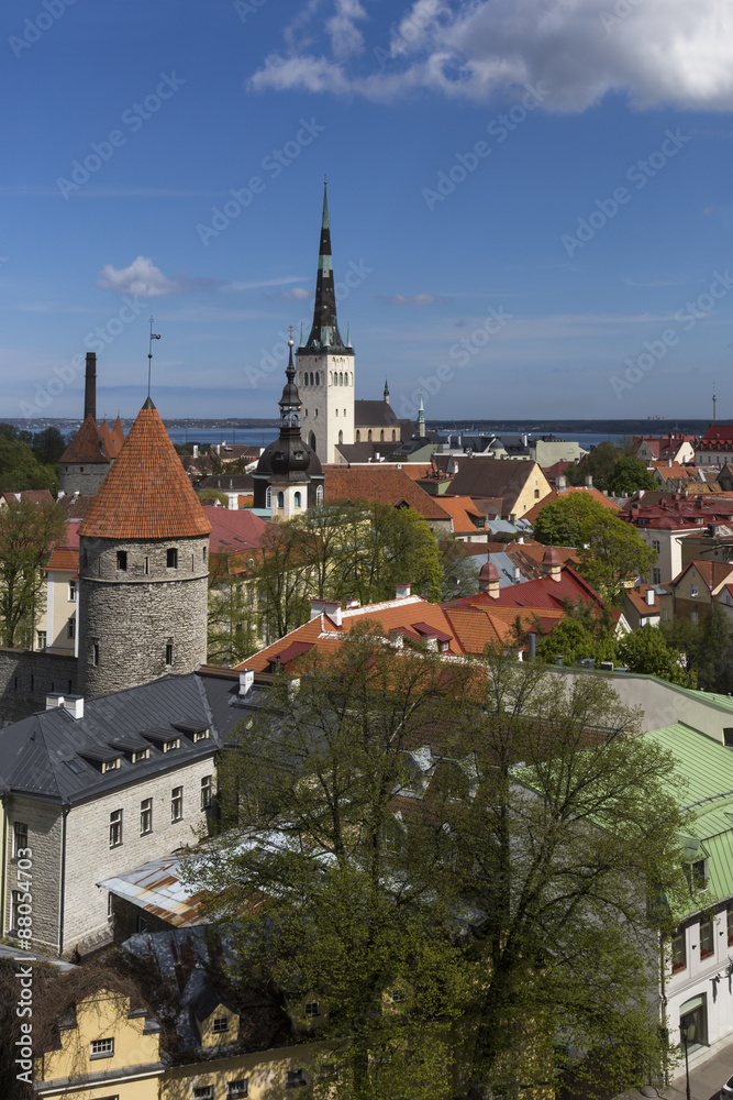 View over Old Town of Tallinn, capital of Estonia