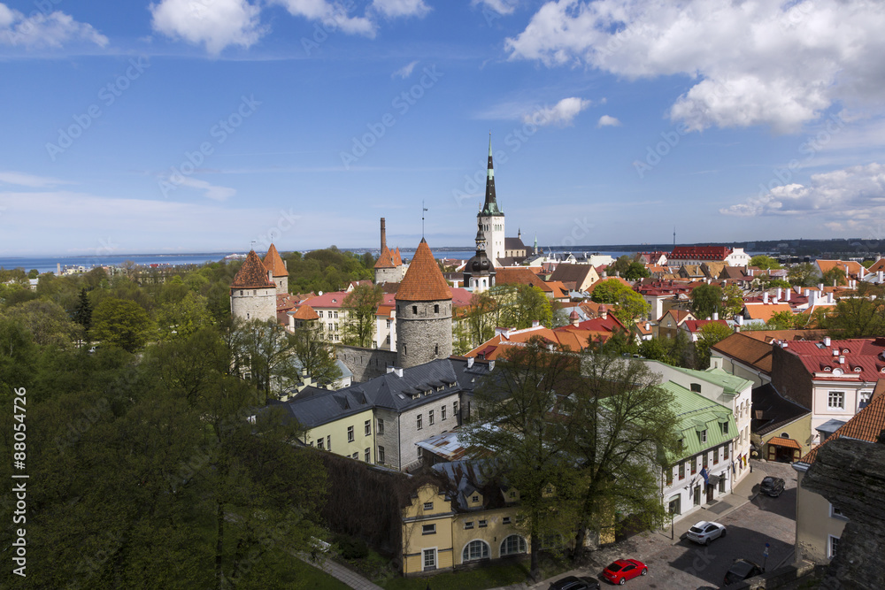 View over Old Town of Tallinn, capital of Estonia