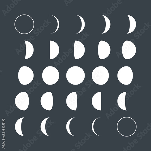Flat style Lunar phases 