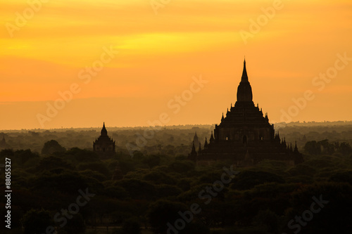 Sunrise at Bagan pagoda Myanmar.