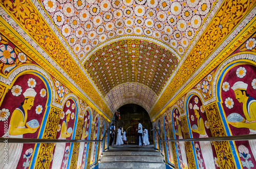 Painded wall of the Temple of the Sacred Tooth Relic, Kandy