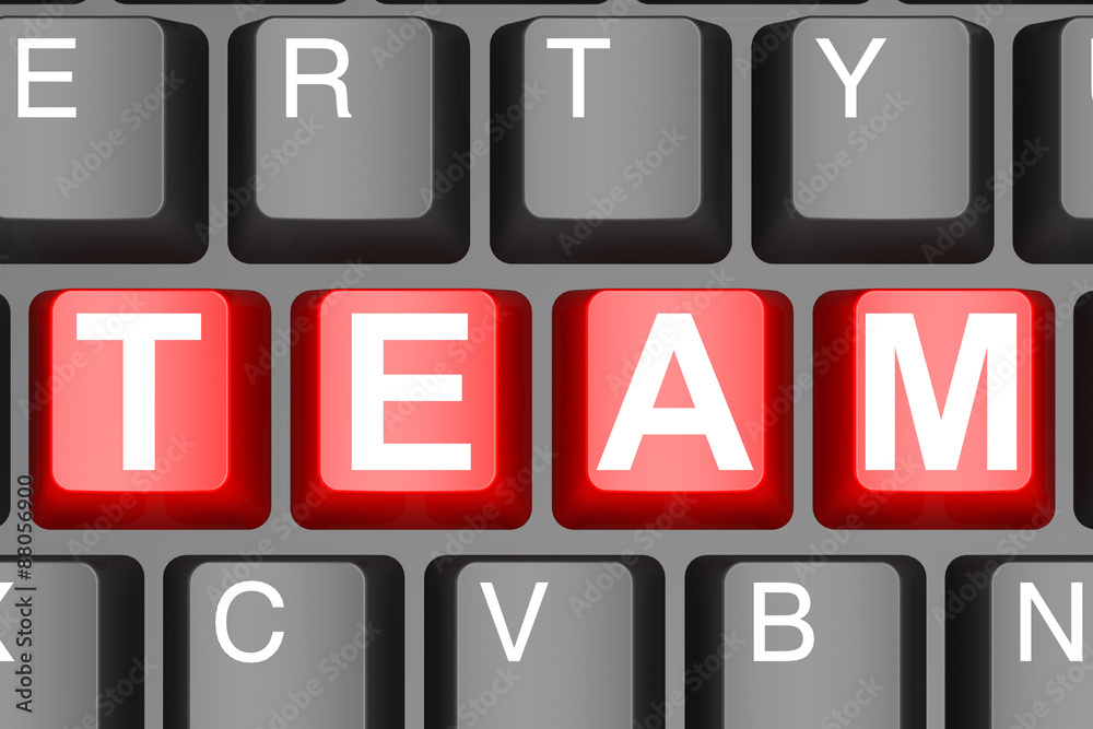 Team button on modern computer keyboard Team button on modern computer keyboard