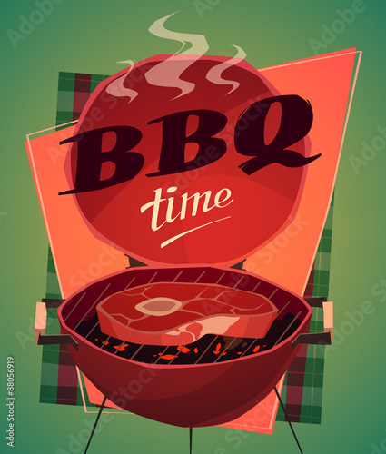 BBQ time. Vector illustration.